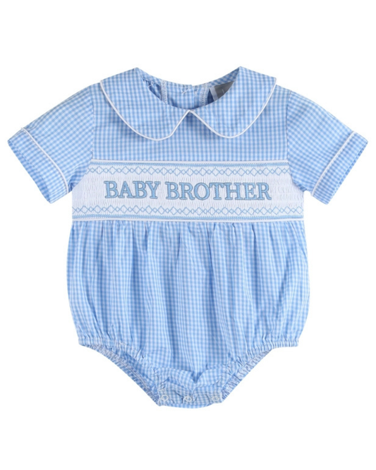 Big Brother Smocked Collared Romper