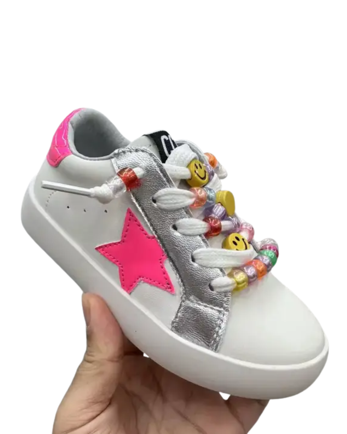 Hot Pink Star Beaded Sneakers