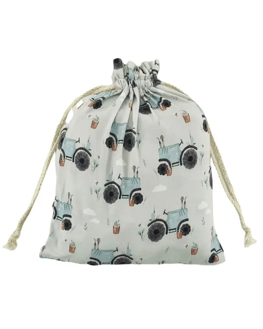 Blue Tractor Bamboo Crib Sheet