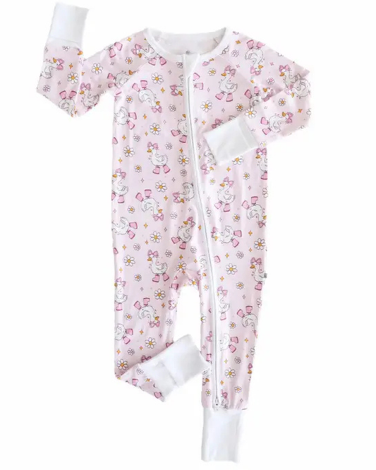 Pink Silly Goose Convertible Zip Romper