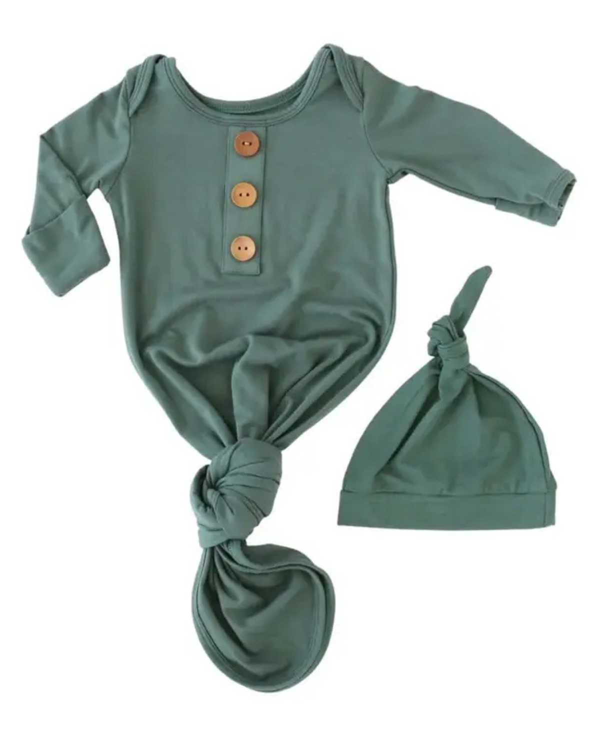 Emerald Bamboo Knotted Gown & Hat