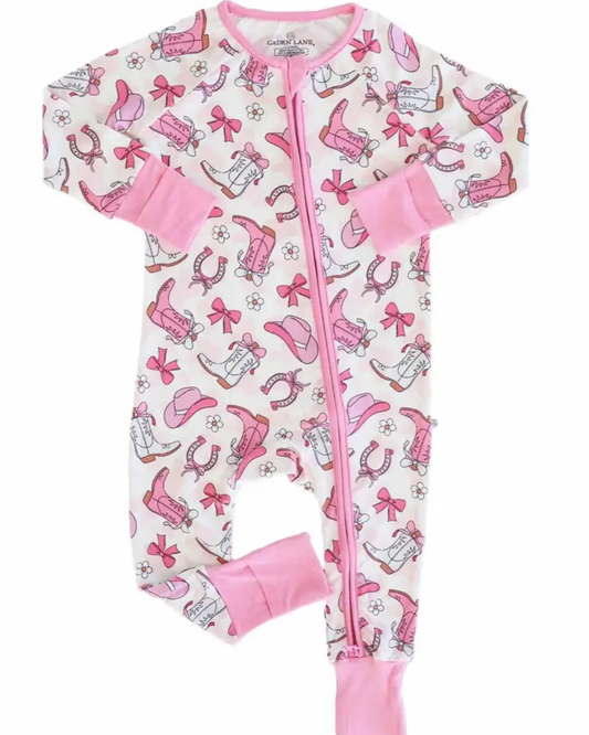 Pink Rodeo Dreams Convertible Zip Romper