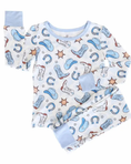 Load image into Gallery viewer, Blue Rodeo Dreams Two Piece Pajama Set
