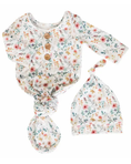 Load image into Gallery viewer, Winnie's Wildflowers Newborn Baby Knot Gown & Hat
