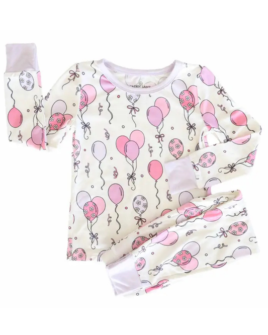 Pink Party Time Two Piece Pajama Set