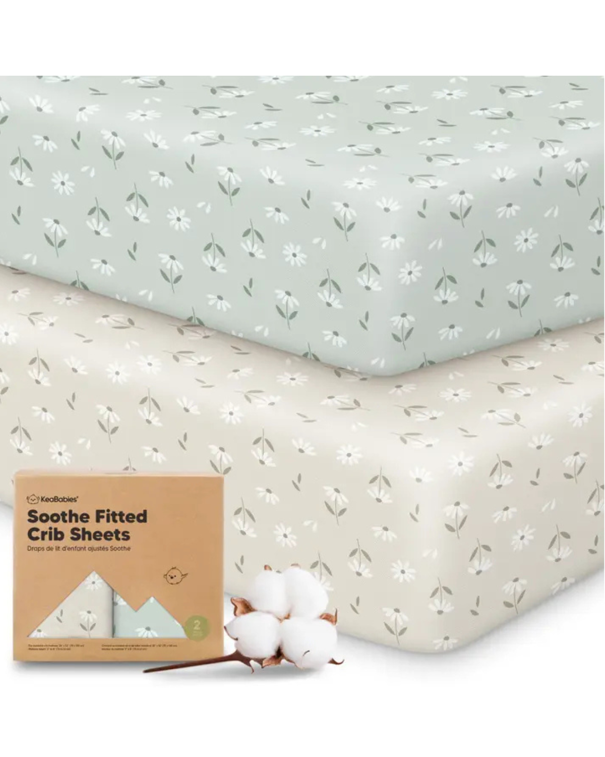 2-Pack Organic Cotton Fitted Crib Sheet