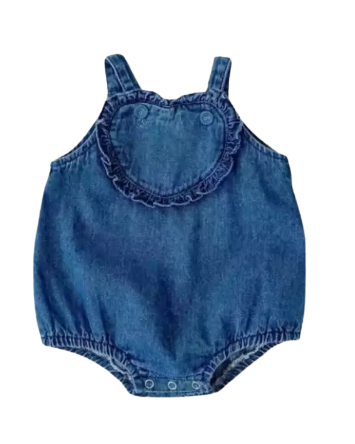 Heart Denim Romper