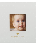 Load image into Gallery viewer, Baby Photo Album Gray Polka Dots
