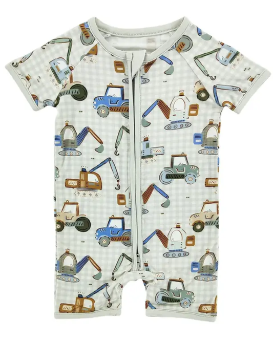 Construction Crew Bamboo Short Romper