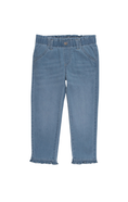 Load image into Gallery viewer, Girls Light Wash Denim Ruffle Straight Jeans
