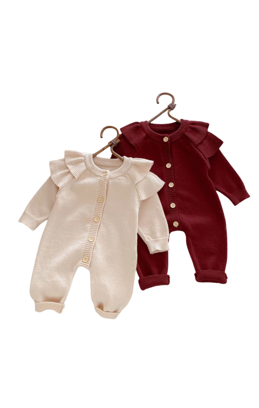 Knitted Sleeve Romper Onesie