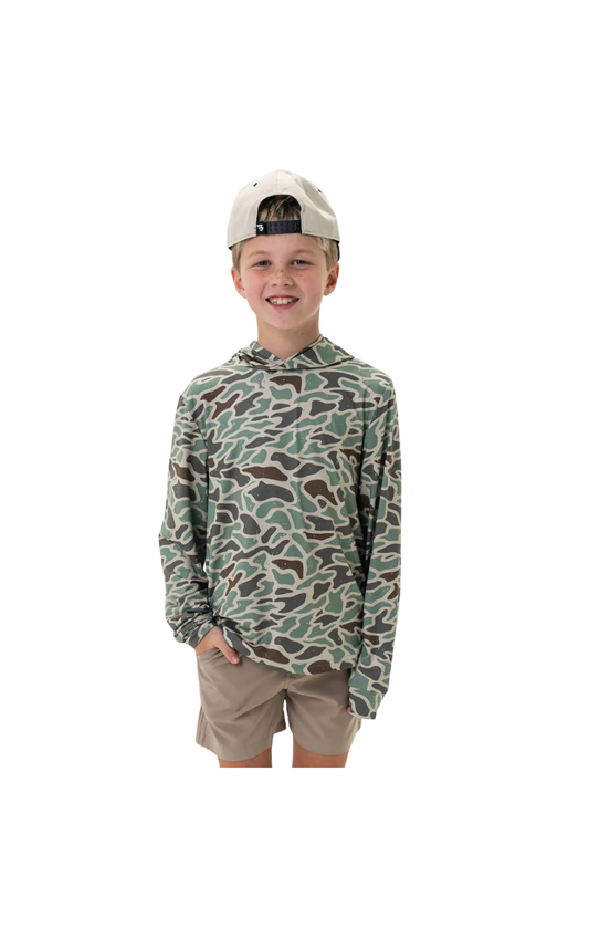Youth Performance Hoodie - Retro Duck Camo