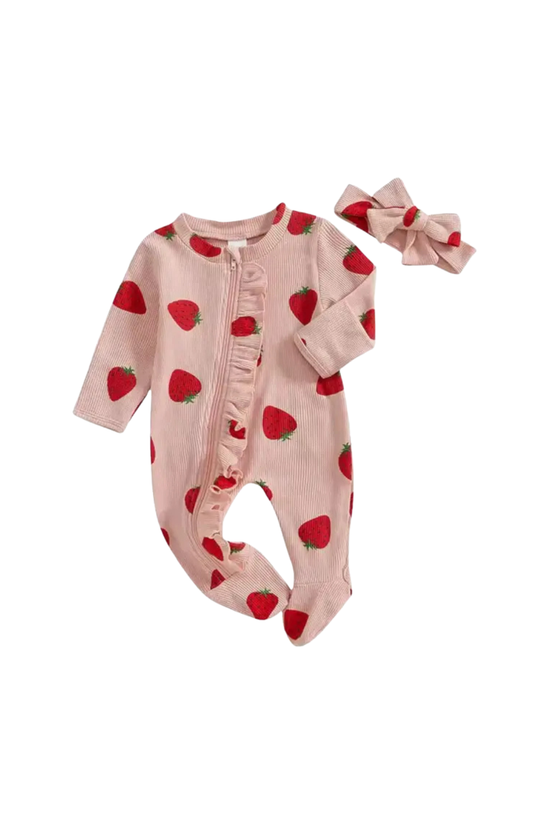 Strawberry Ruffle Romper