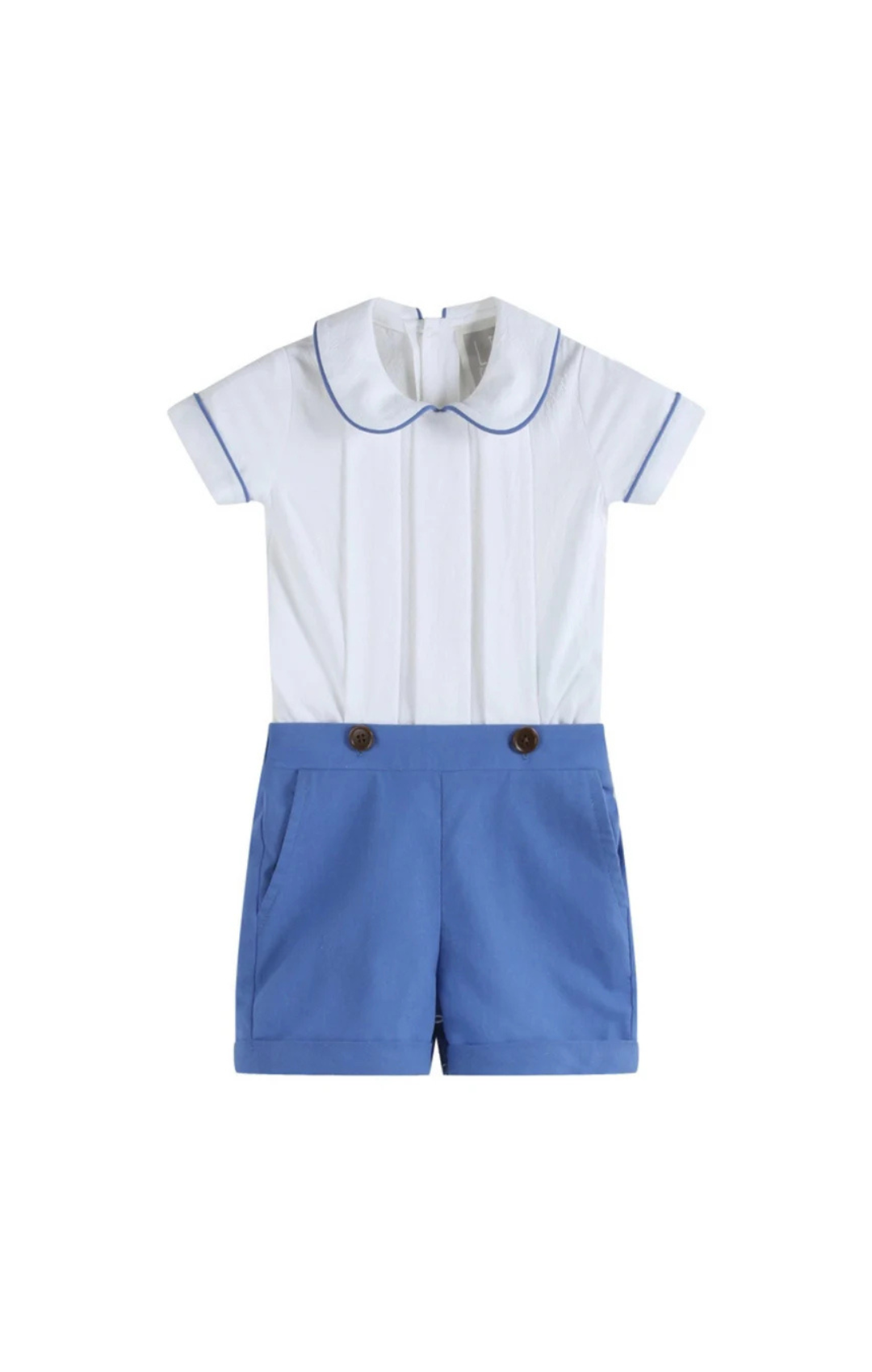 Collared Top & Button Shorts