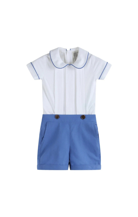 Collared Top & Button Shorts
