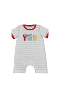 Load image into Gallery viewer, Crawfish Applique Kids Romper
