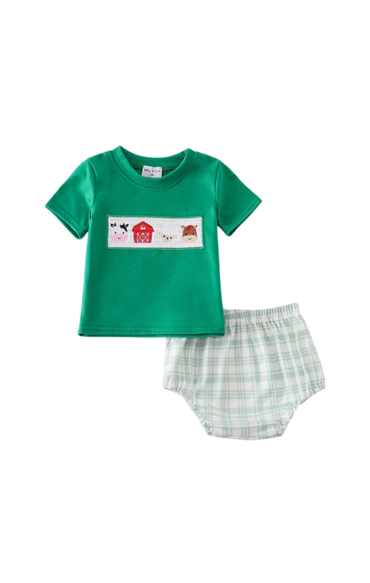 Farm Smocked Bloomer Set