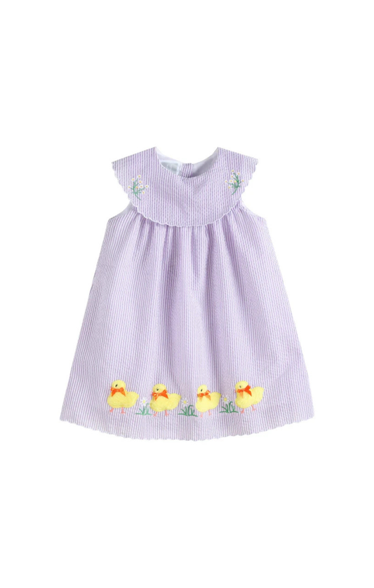 Fuzzy Chick Flower Smocked Dress
