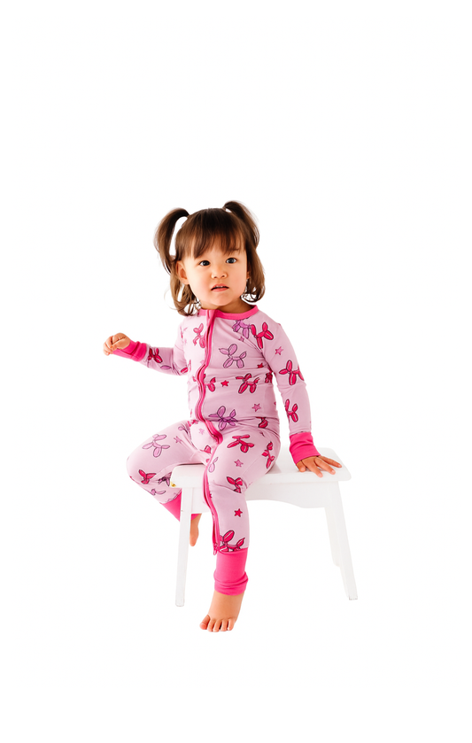 Girl Animal Balloons Convertible Footies