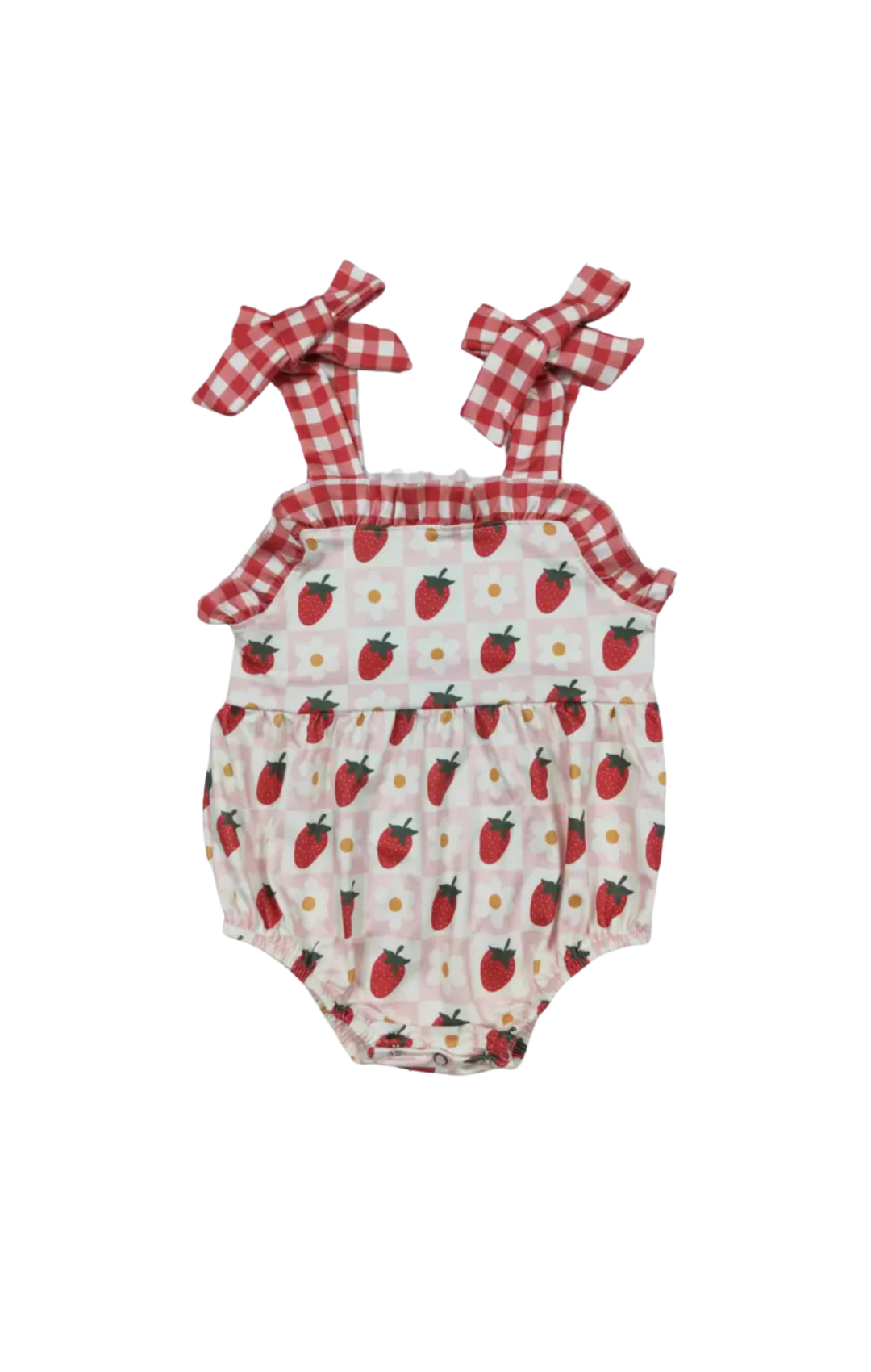 Girl Strawberry Checkered Bubble