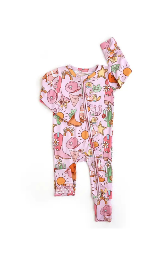 Lainey Ruffle Zip Bamboo Onesie