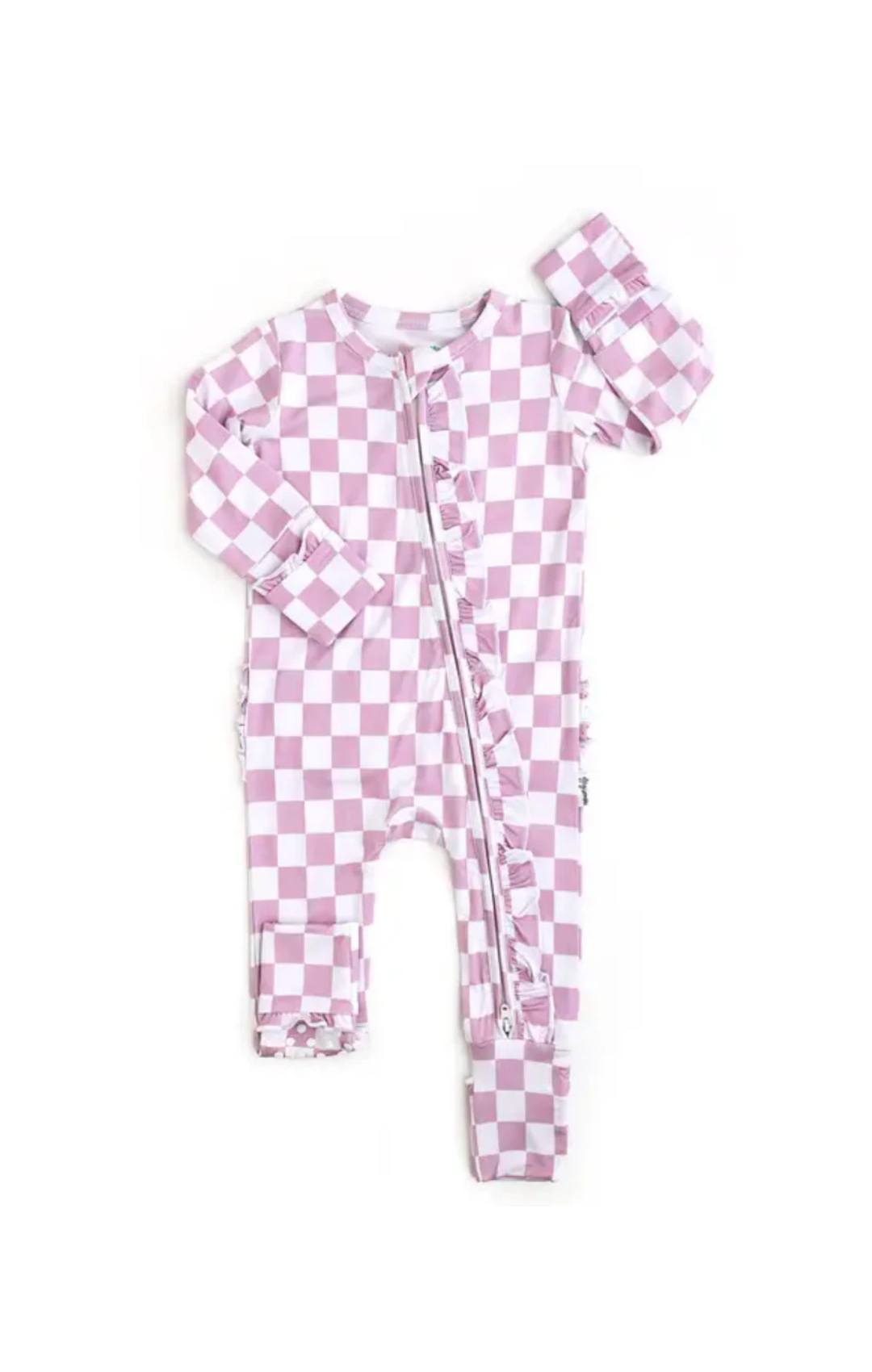 Myla Purple Checkered Bamboo Onesie
