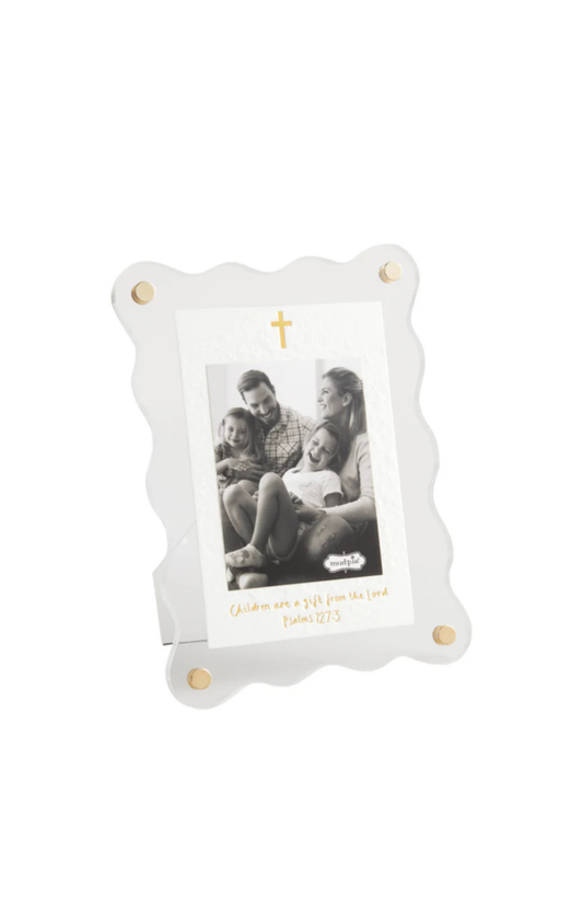 Scallop Edge Acrylic Cross Frame By Mudpie