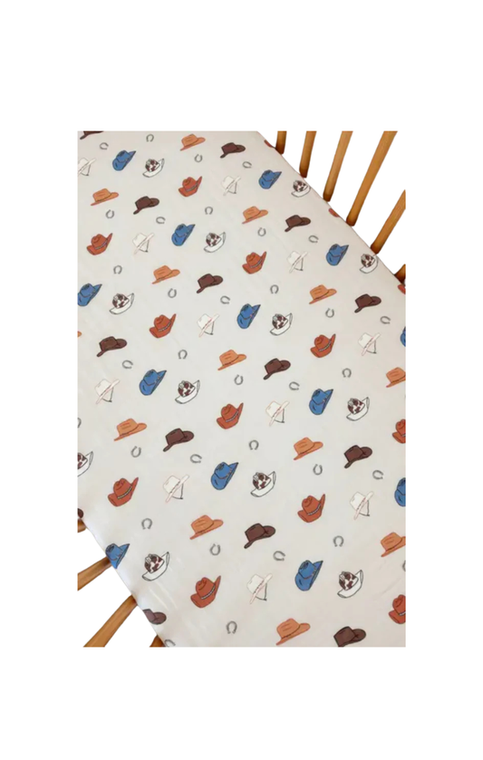 Western Muslin Crib Sheet