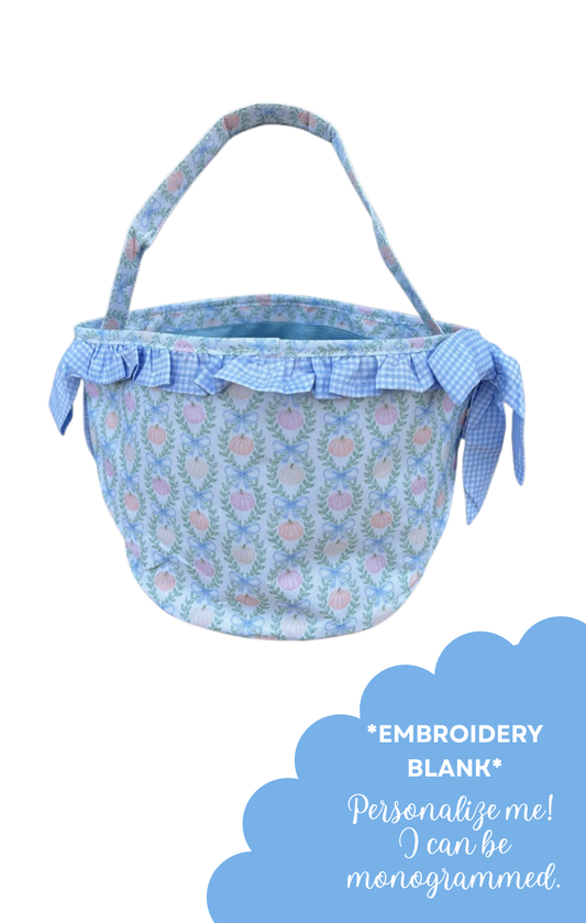 Halloween Bucket - Blue W/Ruffles