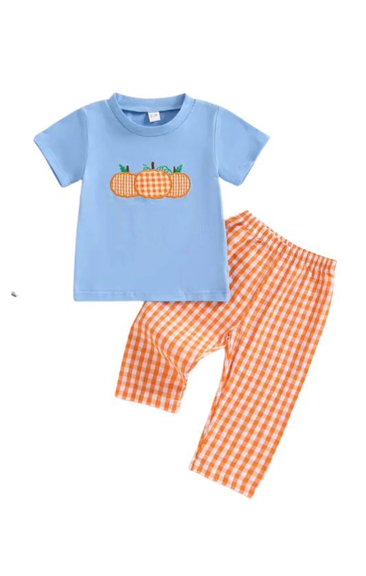 Halloween Pumpkin Embroidered Set