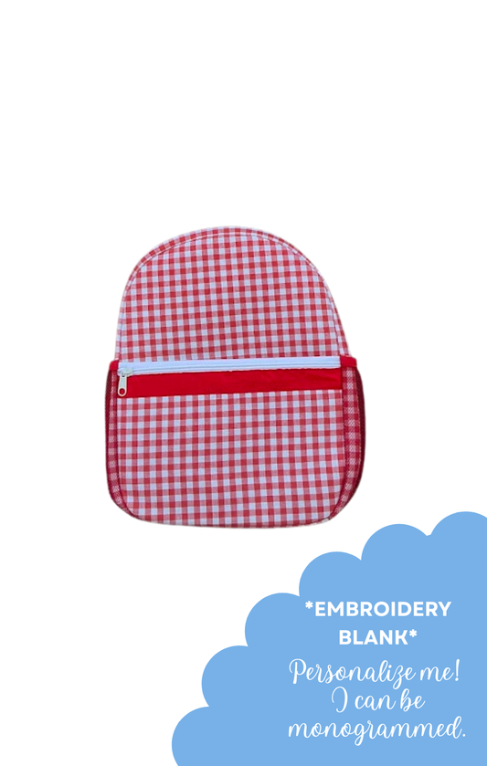 Gingham Red Backpack - Toddler