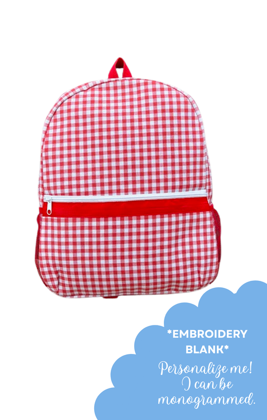 Gingham Red Backpack - Regular