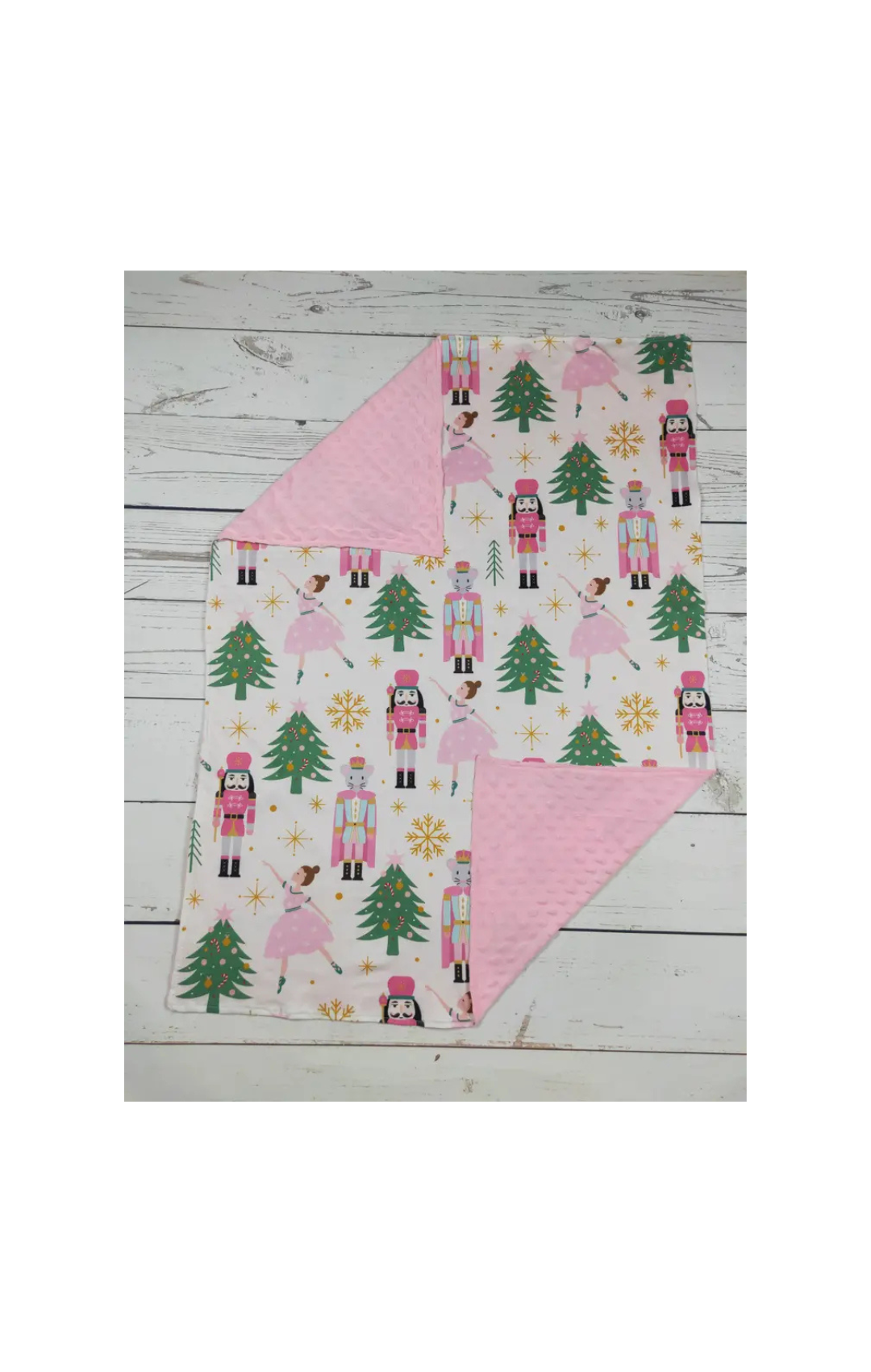 Baby Pink Christmas Tree Blanket
