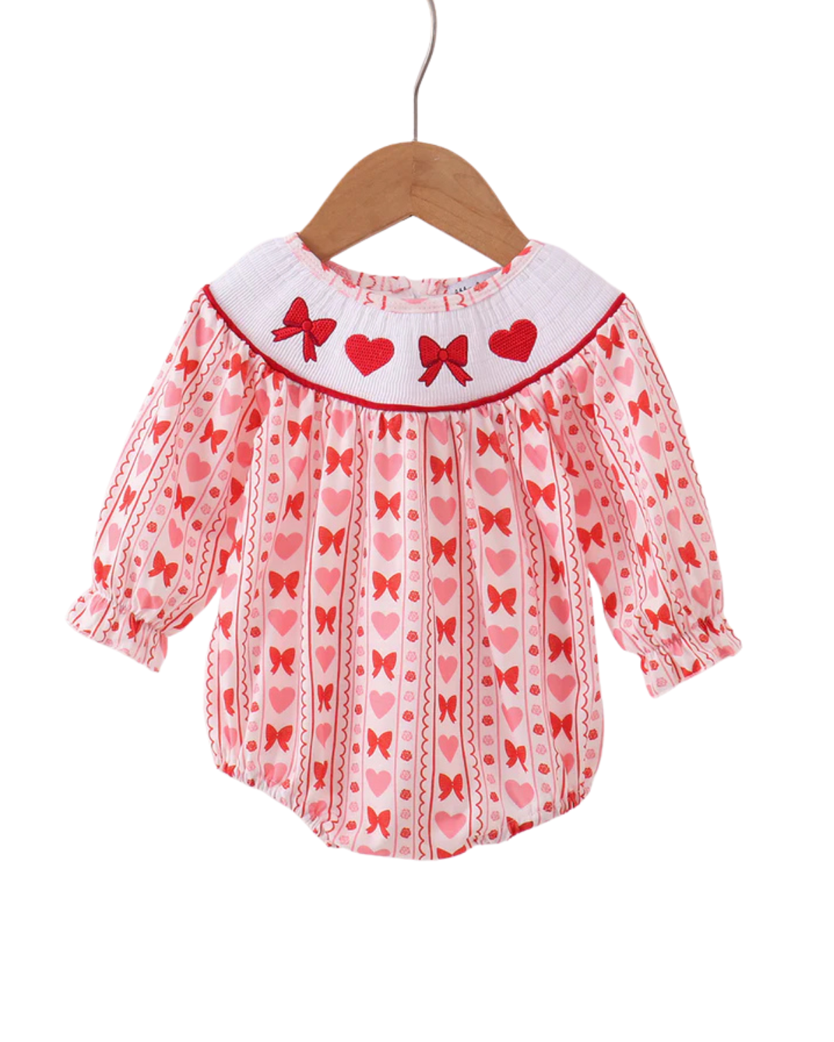 Heart & Bow Smocked Bubble