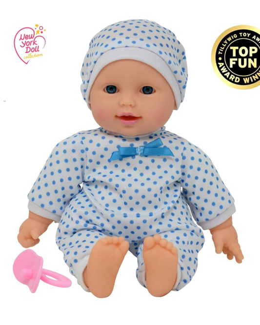 Doll Polka Dots W/Pacifier Boy