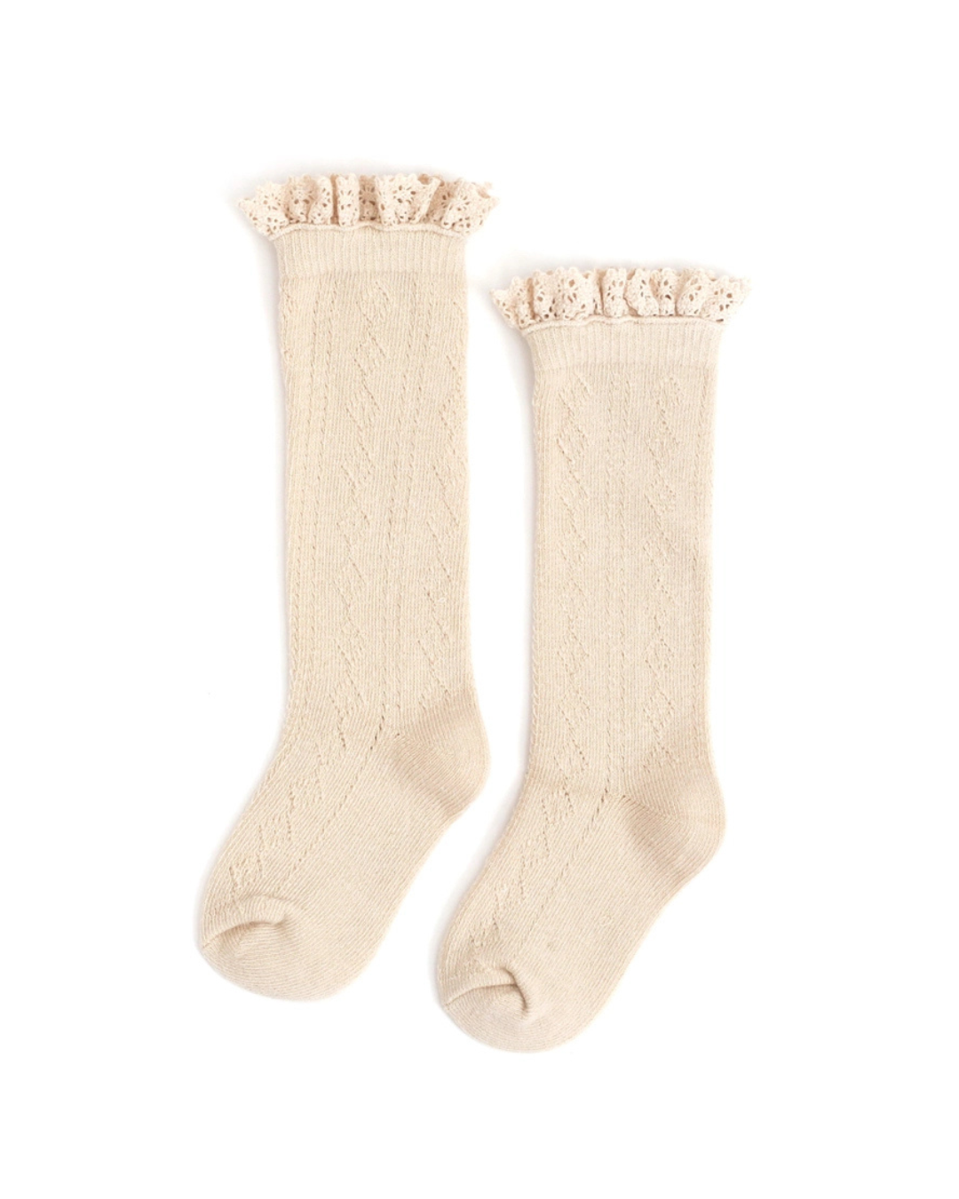 Vanilla Fancy Lace Top Knee High Socks