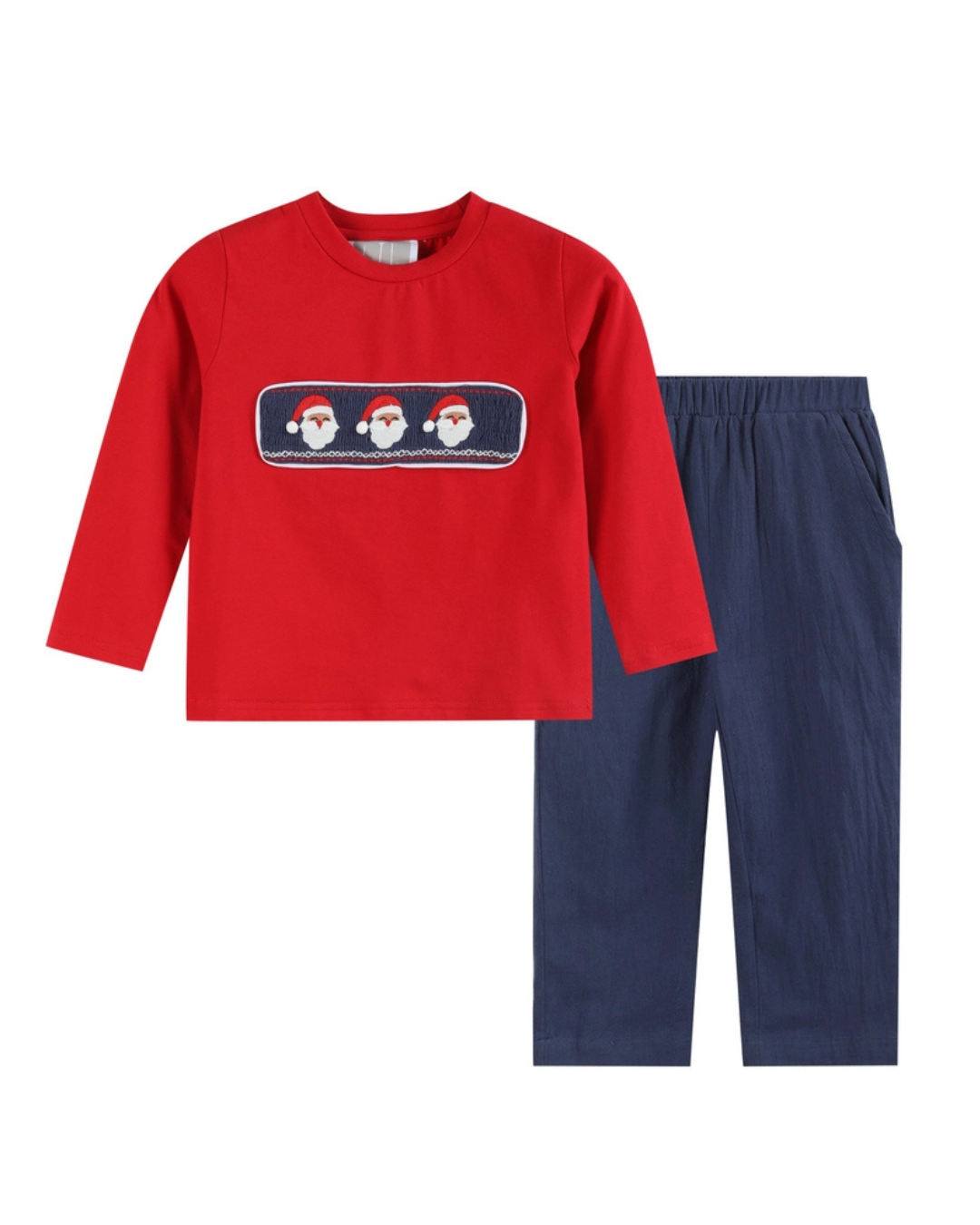 Santa Smocked Shirt and Pants Set