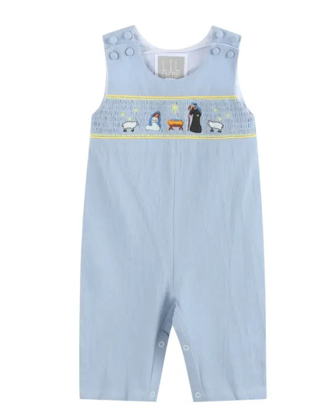 Nativity Smocked Overalls