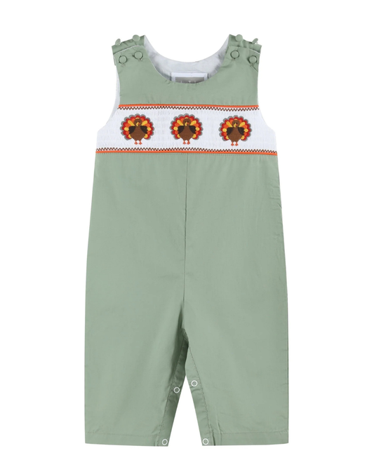 Turkey Smocked Overalls