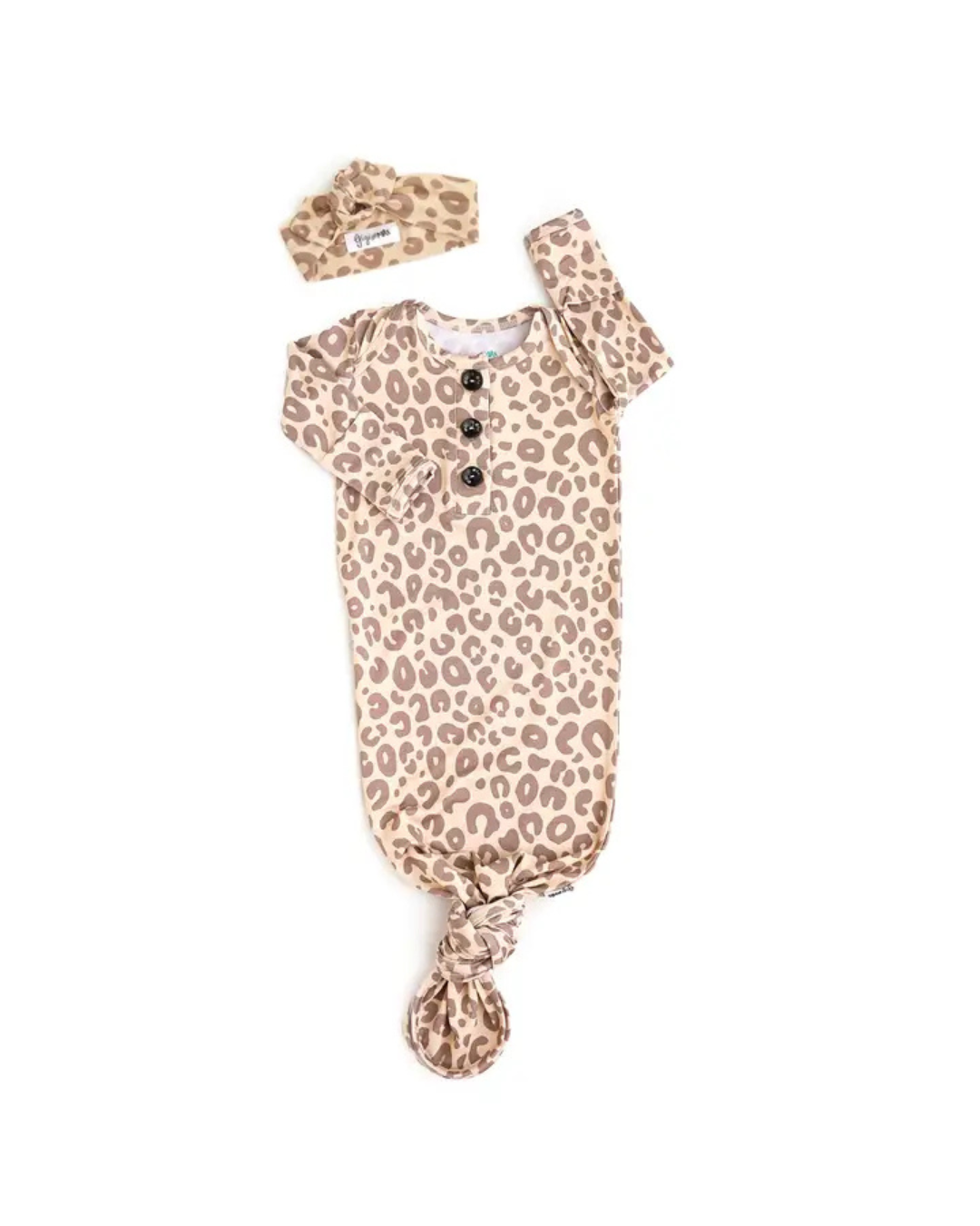 Amari Bamboo Leopard Baby Gown