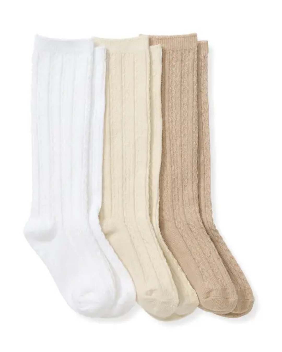 Organic Cotton Cable Knit Knee High Socks