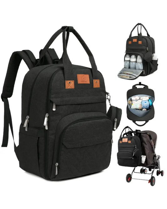 Trendy Black Rove Diaper Backpack