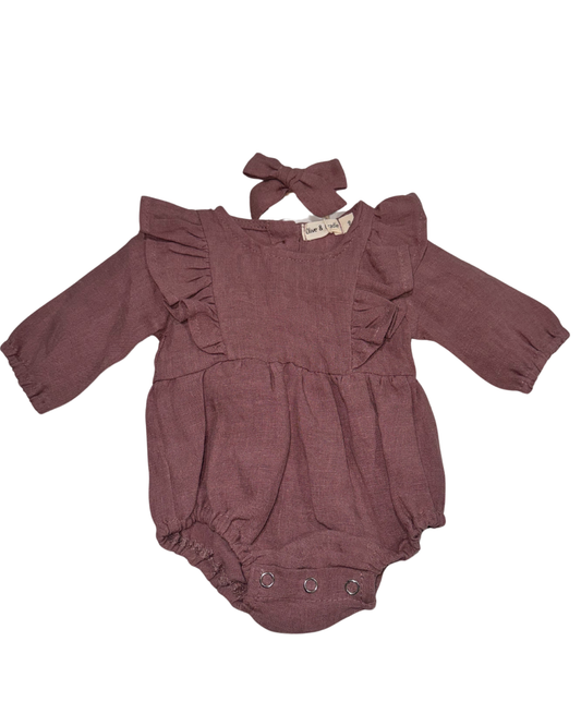 Gabriella Long sleeve Romper with Bow