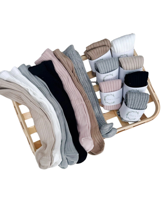 Ribbed Tights Stockings