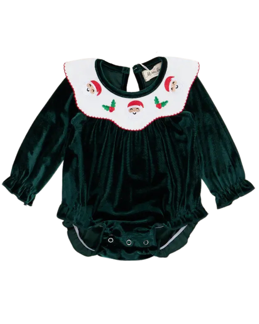 Holly Jolly Velvet Bubble Romper