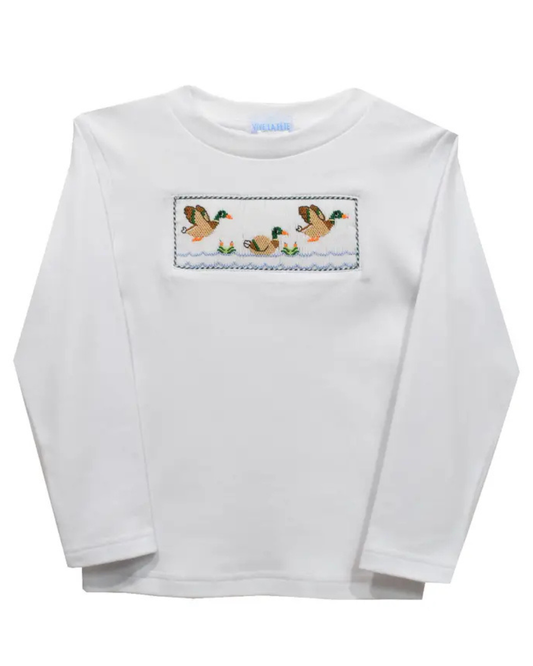 Mallard Ducks Smocked Long Sleeve Shirt