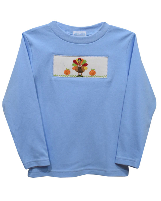 Thanksgiving Turkey Smocked Long Sleeve Shirt