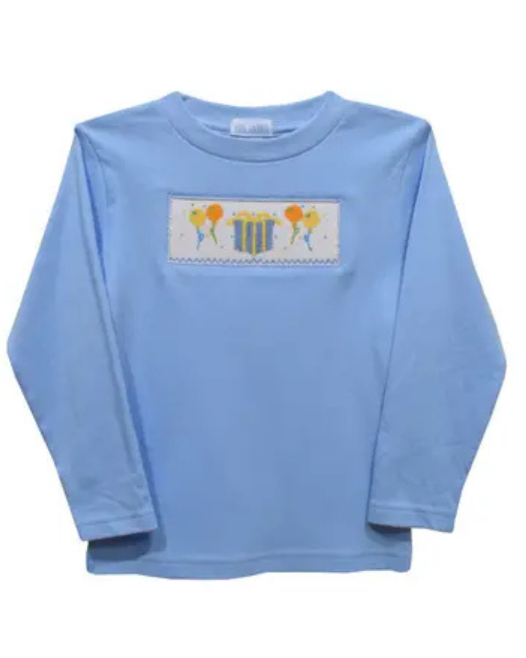 Boys Birthday Smocked Long Sleeve Shirt