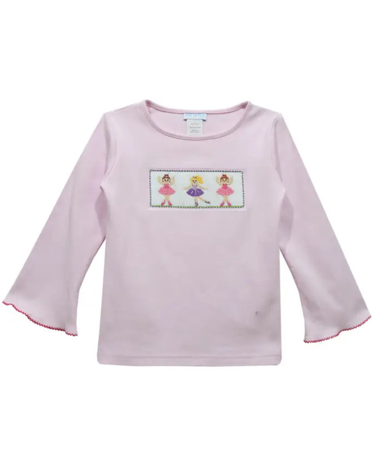 Ballerinas Smocked Long Bell Sleeve Shirt