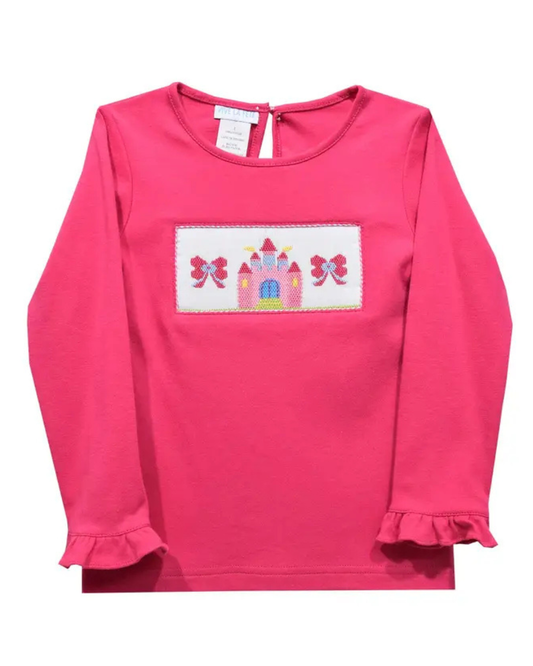Castle Smocked Ruffle Long Sleeve Shirt